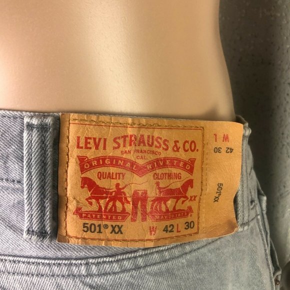 Levi's Strauss & Co 501XX Button Fly Denim WPL-423 Original Riveted Size 42Wx30L - Picture 8 of 11